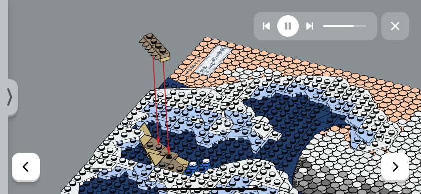 LEGO&reg; Builder step view of The Great Wave off Kanagawa art build